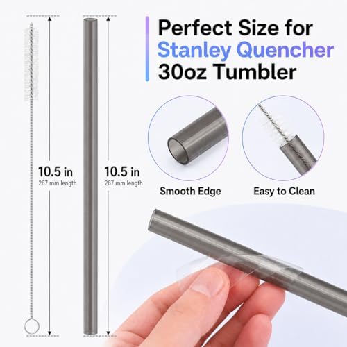 Joshey Replacement Straws for Stanley Quencher 30oz Tumbler, 6 Pack