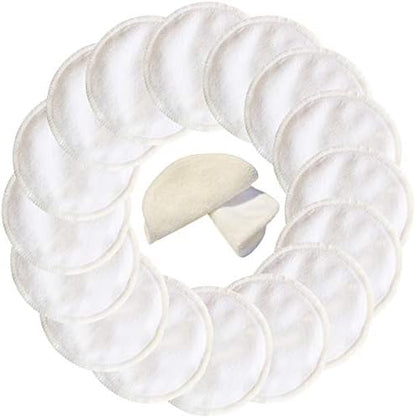 16 Pack Reusable Makeup Remover Pads with Laundry Bag - 2 Layers 3.15inch Cotton Rounds Pads, Washable Facial Cleansing Cloths Eye Makeup Remove Face Wipe (Chemical Free Velour)