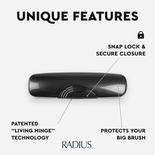 RADIUS Toothbrush Travel Case – Fits Big Brush, Original, Flex & Scuba Brushes BPA-Free Recycled Plastic, Portable, Durable & Eco-Friendly for Home, School, Travel, Pastel Pink