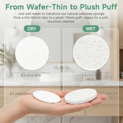 100-Count Compressed Facial Sponge, White
