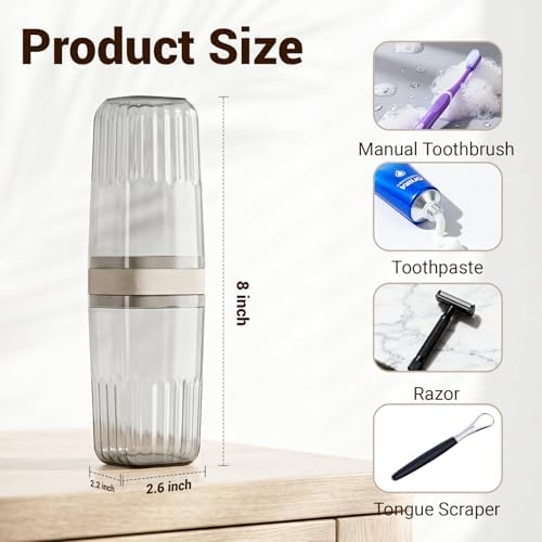 Large Enclosed Toothpaste and Toothbrush Travel Case with Rinse Cup