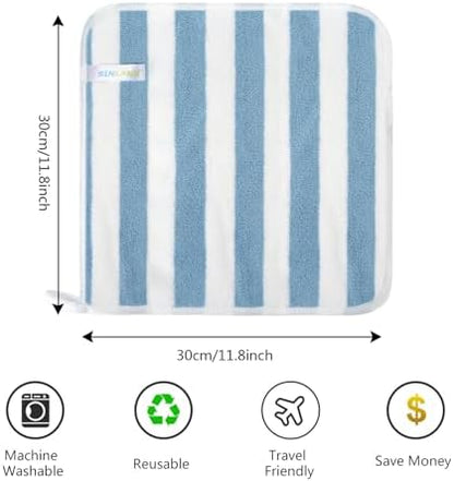 SINLAND Microfiber Facial Cloths Fast Drying Washcloth 12inch x 12inch Absorbent Face Wash Cloth Soft Makeup Remover Cloths