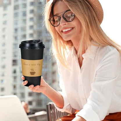 Lamosi 20 oz Coffee Cups 50 Pack, Disposable To Go Paper Cups with Lid