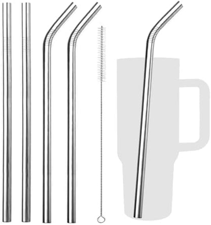 VEHHE 4 Pack 12.5-inchs Long Reusable Straws, Stainless Steel Straws