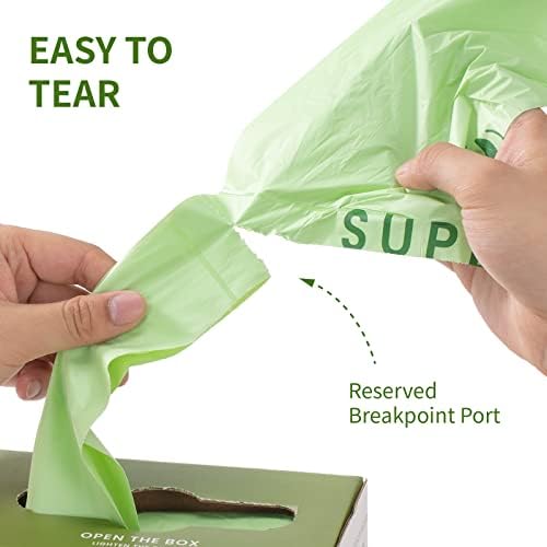 SUPERBIO 2.6 Gallon Compostable Bags, 100 Count, 2 Pack