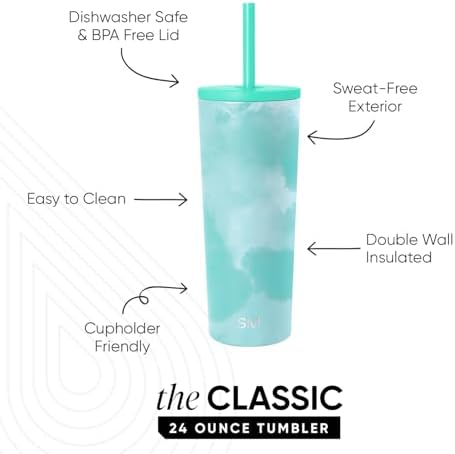 Simple Modern Iced Coffee Tumbler, Insulated | 24oz | Tie Dye