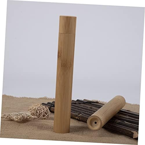 PartyKindom 2pcs Portable Travel Toothbrush Case Holder Bamboo Toothbrush Storage Container Waterproof and Lightweight for Outdoor Camping Hotel Use