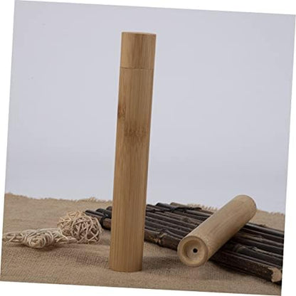 PartyKindom 2pcs Portable Travel Toothbrush Case Holder Bamboo Toothbrush Storage Container Waterproof and Lightweight for Outdoor Camping Hotel Use