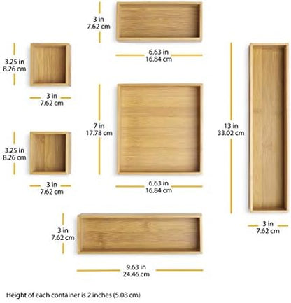 Whitmor 6-Piece Bamboo Drawer Organizers
