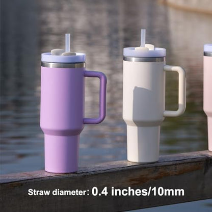 6 Pcs Replacement Straw for Stanley Adventure Quencher 40 oz 30 oz Cup Tumbler,Straws with Cleaning Brush for Stanley Accessories (Pack of 2)