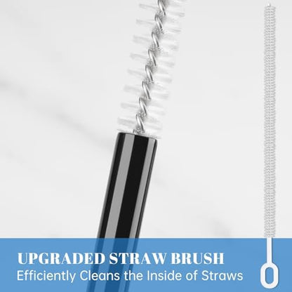 Tomorotec 8PCS Stainless Steel Straws Fit for 40oz Stanley Tumblers, Black