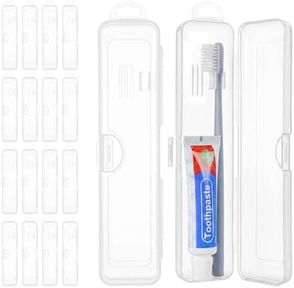 Travel Toothbrush Holder, Transparent (20-Pack)