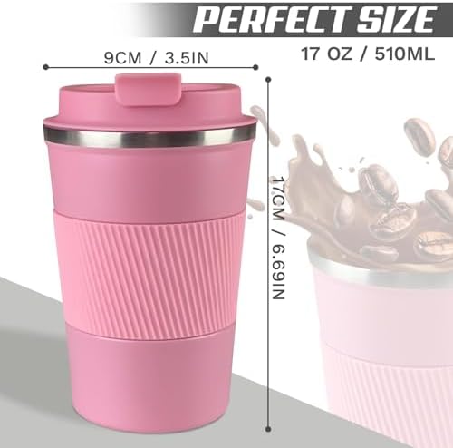 Vacuum Insulated Stainless Steel Travel Coffee Mug,Leak Proof Cup with Lid