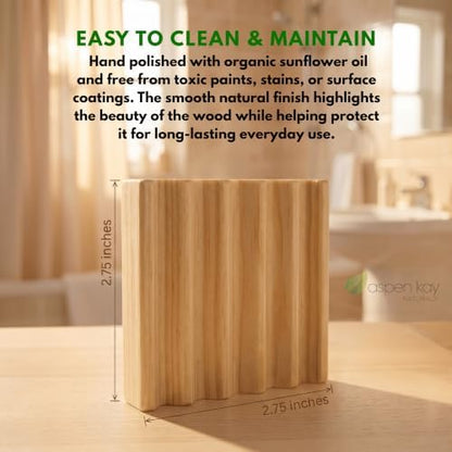 Wooden Shampoo Bar Holder Dish, Soap Saver Tray with Drainage (2 Pack)