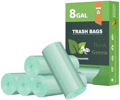 AYOTEE Biodegradable Medium 8 Gallon Trash Bags ，Leak Proof Compostable Bag