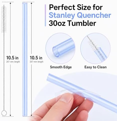 Joshey Replacement Straws for Stanley Quencher 30oz Tumbler, 6 Pack
