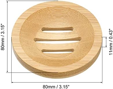 uxcell Wooden Soap Dish, 4Pack Natural Bamboo Soap Saver Tray Self Draining Soap Holder for Bathroom, Bathtub, Kitchen Sink