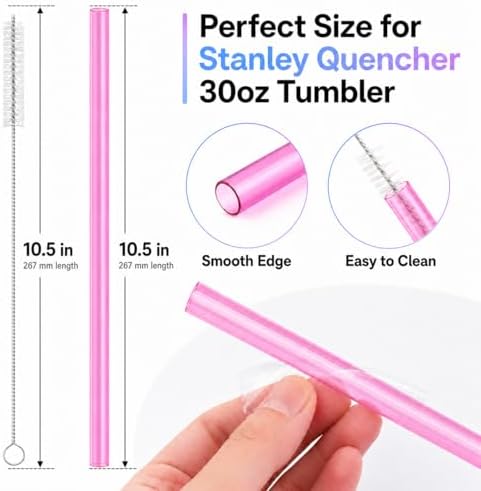 Joshey Replacement Straws for Stanley Quencher 30oz Tumbler, 6 Pack