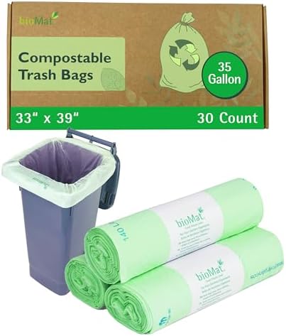 bioMat 33-35 Gallon Compostable Food Scrap Bags, 30 Count