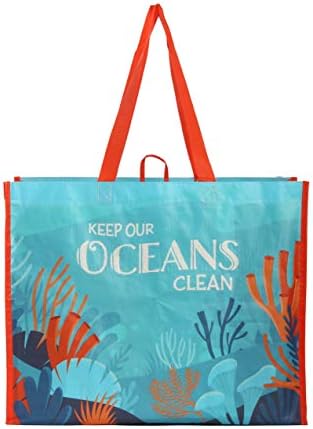 Earthwise Reusable Grocery Bags – Foldable & Water‑Resistant OceanWise® Shopping Bags, Gift Totes, Durable Multi‑Use Eco Bags (5 Pack)
