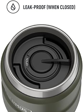 THERMOS Stainless King Vacuum-Insulated Travel Tumbler, 16 Ounce, Army Green (Pack of 4)