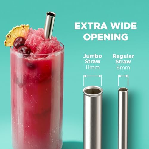 ZOKU Jumbo Reusable Straw – Wide Silicone Straw for Boba Tea, Bubble Tea, Smoothies & Slushies – Durable, Flexible, Dishwasher Safe – Purple