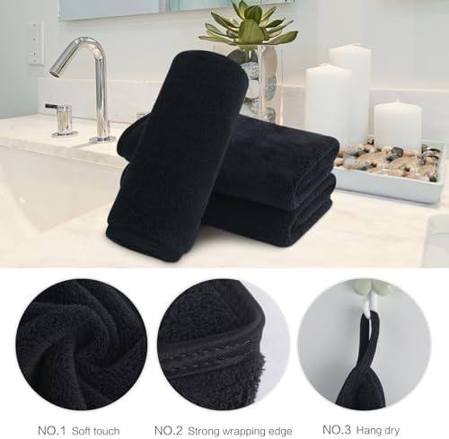 SINLAND Absorbent Coral Velvet Washcloth Ultra Soft Microfiber Face Towels 12 x 12 inch Multi-Purpose Face Cloths for Household and Sport