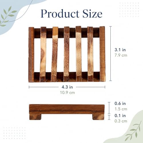 Wooden Soap Holder, Teak Soap Dish Wooden Sponge Holder for Kitchen Sink, Teak Shower Caddy Self Draining Dishes for Shower, Sink, Bathroom, Kitchen, Countertop, Bathtub, RV