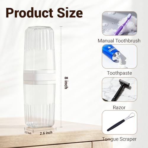 Large Enclosed Toothpaste and Toothbrush Travel Case with Rinse Cup