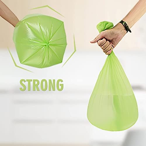 Compostable Kitchen Trash Bags 6-Gallon - Heavy Duty Medium Unscented Biodegradable Garbage Bag Bulk 5 Rolls 100 Count Portable Toilet Wastebasket Liners for Bathroom Office Inwaysin