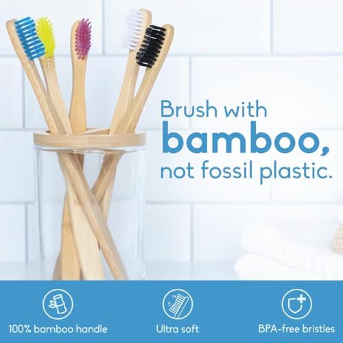 The Humble Co. Bamboo Toothbrushes, BPA Free, Soft Bristles (5 Pack)