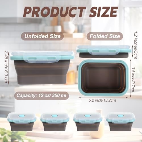 Potchen 4 Pcs Collapsible Silicone Bowls 12 oz Containers