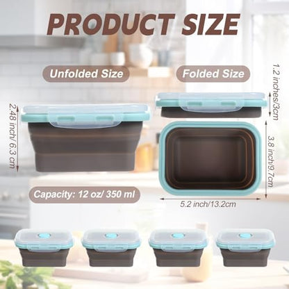 Potchen 4 Pcs Collapsible Silicone Bowls 12 oz Containers