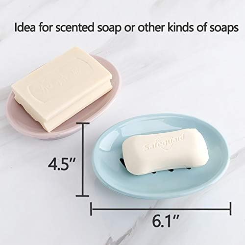 WYOK 2-Pack Soap Dish Plastic Soap Holder with Drainage for Shower (Green)
