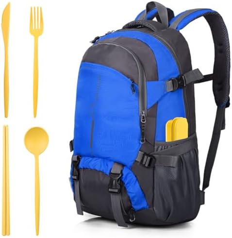 ELANE 4 Sets Reusable Travel Utensils Set with Case,Camping Cutlery Set Reusable Cutlery Set with Case,Utensil Sets for Lunch Picnic Daily Use Outdoor (yellow)