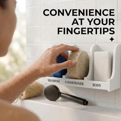 Soap Holder for Shower Wall, 3-Compartment Soap Dish [Patent Pending]