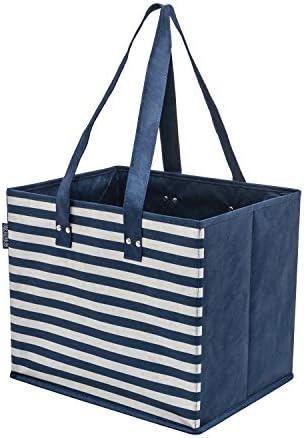 PLANET E Reusable Foldable Grocery Shopping Bags with Reinforced Bottoms (Pack of 2)