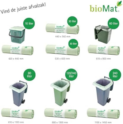 bioMat 8 Gallon Compostable Food Scrap Bags, 20 Count