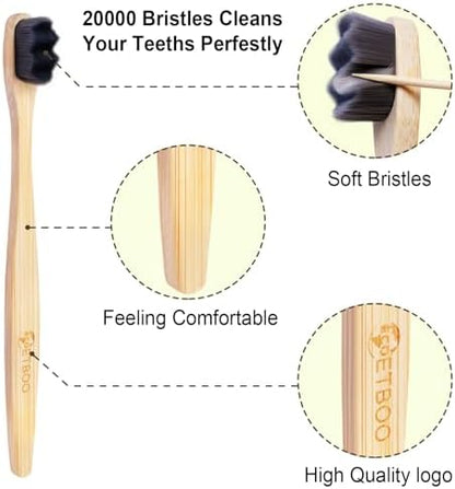 Extra Soft Bristles Bamboo Toothbrushes 10Pack