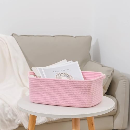 CubesLand Cube Storage Organizer Basket Bin, Cotton Rope Shelves Basket
