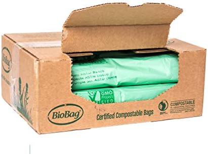 BioBag (USA) The Original Compostable Bag, 8 Gallon, 500 Count, 100% Certified Compostable Trash Bag Liners for Food Waste, Extra Strong and Durable