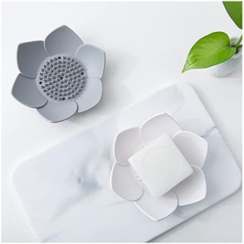 4 Pack Silicone Soap Tray Dishes Soap Holder Saver Draining Bathroom Shower Sink Bathtub