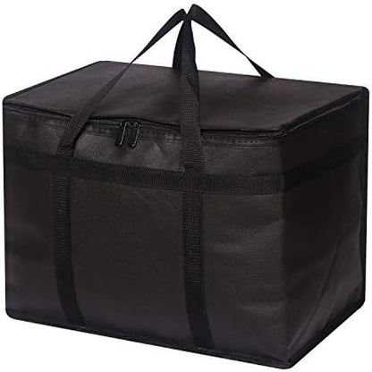DIOMMELL XL Insulated Reusable Grocery Bags with Sturdy Zipper Reinforced Bottom & Handles, Foldable Washable Heavy Duty Cooler Totes for Hot or Cold Food Delivery, Groceries, Travel, Shopping