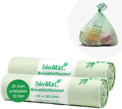 bioMat 8 Gallon Compostable Food Scrap Bags, 20 Count