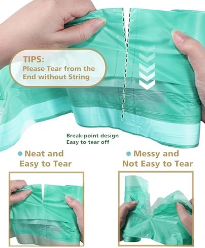 Small Compost Bags 1.2 Gallon 125 Count, AYOTEE Drawstring Mini Trash Bag, Strong Compostable Trash Bags Small Bathroom Trash Bags for Home Kitchen Office Fit 4.5-5 Liter Trash Can, 1-1.5 Gal