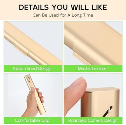 Travel Toothbrush Case, 2Pack Portable Toothbrush Holders, Durable Aluminum Toothbrush Storage Box, Small Breathable Manual Toothbrush Container for Traveling, Camping, Business Trip - Gold