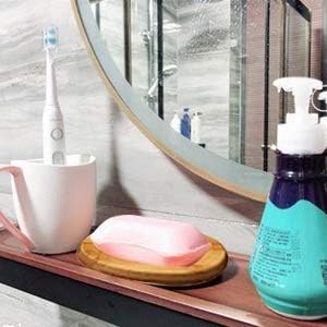 SUMAJU 4 Pcs Wooden Soap Holders Bathroom Soap Dish Natural Bamboo Soap Holder Square & Round Soap Dishes for Home Bathroom