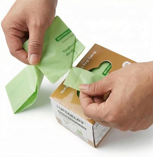 1.6 Gallon Compostable Food Scrap Bags with Handles, 55 Count
