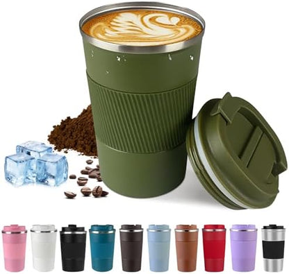 Vacuum Insulated Stainless Steel Travel Coffee Mug,Leak Proof Cup with Lid
