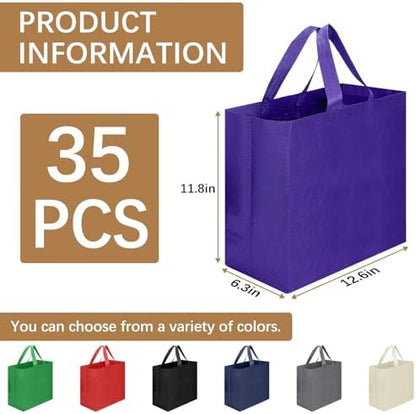 Reusable Grocery Bags 12.6 * 6.3 * 11.8 in - Non Woven Totes Bag with Reinforced Handles, Shopping Bags Bulk